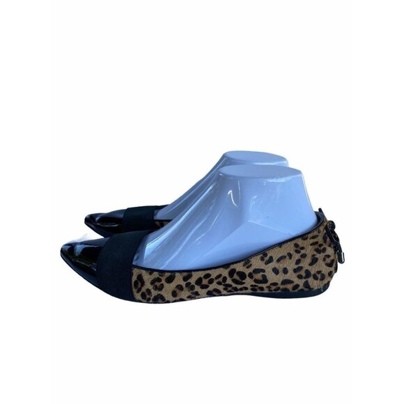 Slip On Flats Printed Calf Hair Shoes 8 - Picture 1 of 12